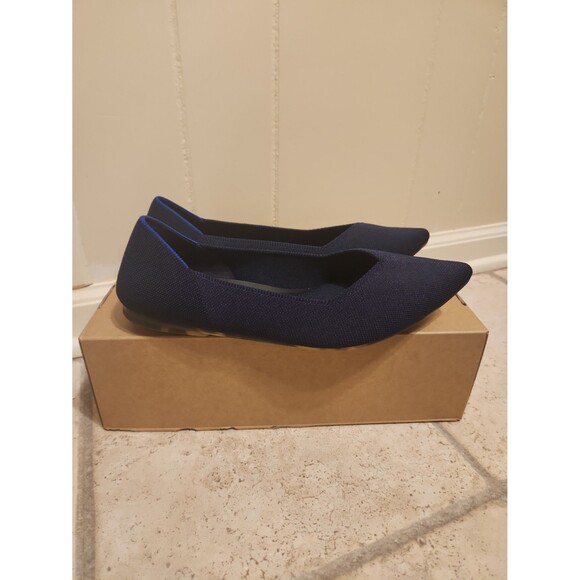 Rothy's "The Point" Flats in Deep Navy Blue w/ Camo Soles Size 10.5 - Picture 1 of 11
